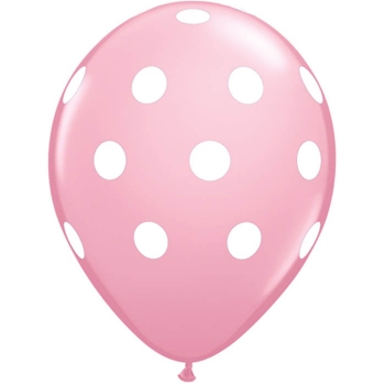 Latexballons - 6 Stck. "Polka Dots, pink"