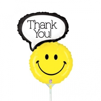 Mini-Folienballon "Smily Thank you"