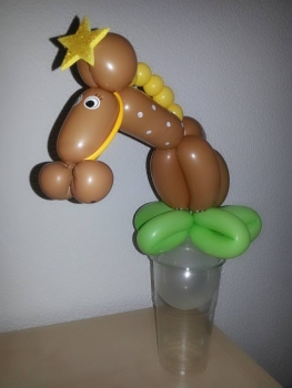 Ballongeschenk "Süßigkeiten-Becher", Pferd