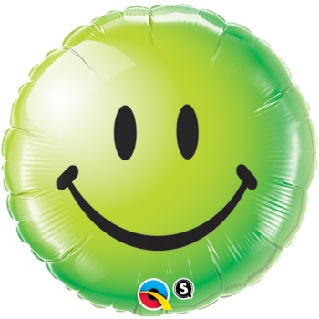 Folienballon "Smiley - grün", (heliumgefüllt)