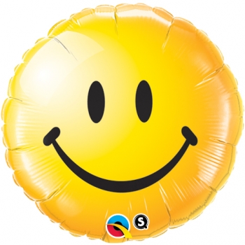 Folienballon "Smiley - gelb", (heliumgefüllt)