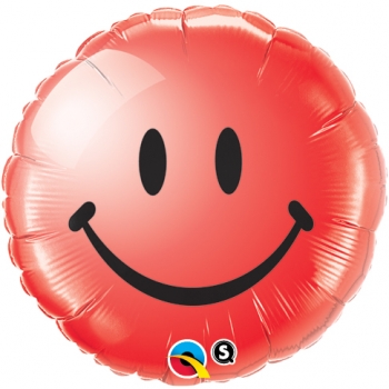 Folienballon "Smiley - rot", (heliumgefüllt)