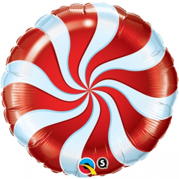 Folienballon "Candy-Swirl - rot" (heliumgefüllt)