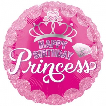 Folienballon "Happy Birthday - Princess", (heliumgefüllt)