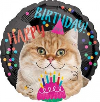 Folienballon "Happy Birthday Katze"