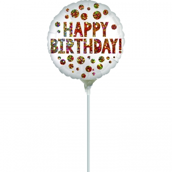 Mini-Folienballon "Happy Birthday Sparkle"