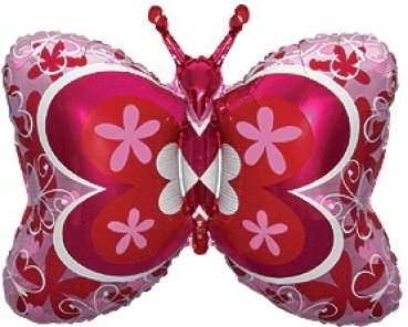 Mini-Folienballon "Schmetterling, pink-rosa", (luftgefüllt)