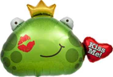 XXL-Folienballon "Kiss me - Frog", (heliumgefüllt)