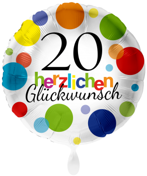 Folienballon "20 herzlichen Glückwunsch"