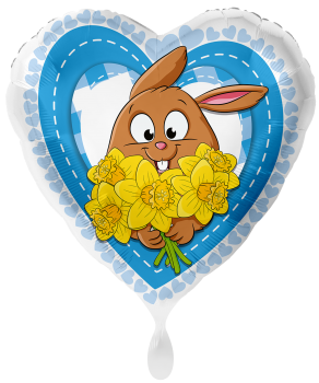 XXL-Folienballon "Hase mit Osterglocken"