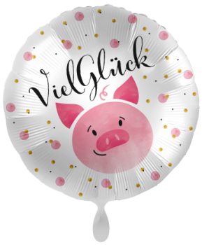 Folienballon "Viel Glück Schweinchen"