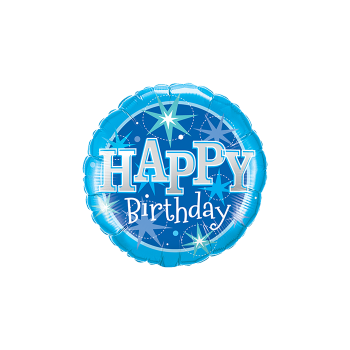 Mini-Folienballon "Happy Birthday Blue Sparkle"