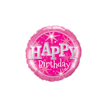 Mini-Folienballon "Happy Birthday Pink Sparkle"