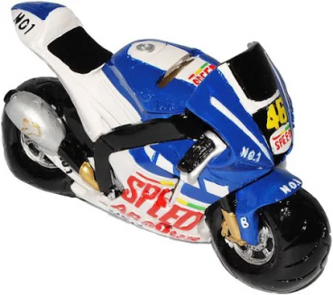 Spardose "Motorrad", blau