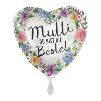 Folienballon "Mutti du bist die Beste!" (heliumgefüllt)