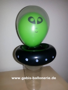 Ballongeschenk "Süßigkeiten-Becher", Alien