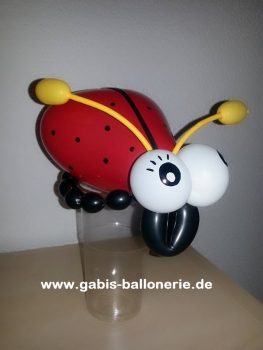 Ballongeschenk "Süßigkeiten-Becher", Marienkäfer