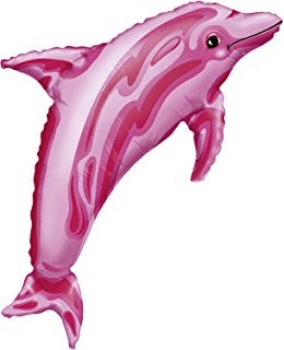 XXL-Folienballon "Delphin - pink", (heliumgefüllt)