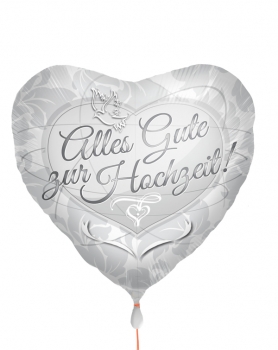 Folienballon  "Alles Gute zur Hochzeit", (heliumgefüllt)