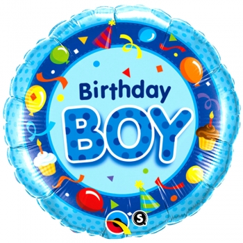 Folienballon "Birthday-Boy - blau", (heliumgefüllt)