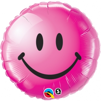 Folienballon "Smiley - magenta", (heliumgefüllt)