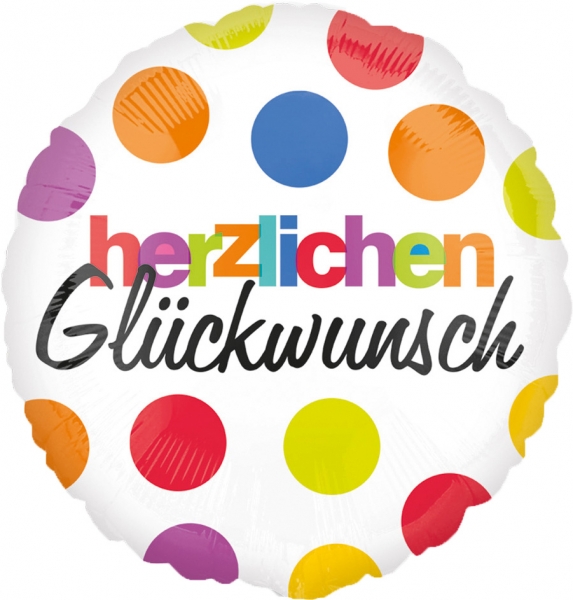 Folienballon "Herzlichen Glückwunsch" (heliumgefüllt)