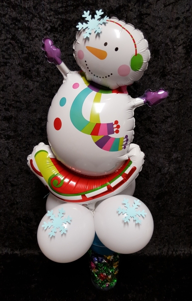 Ballongeschenk "Süßigkeiten-Becher", Schneemann