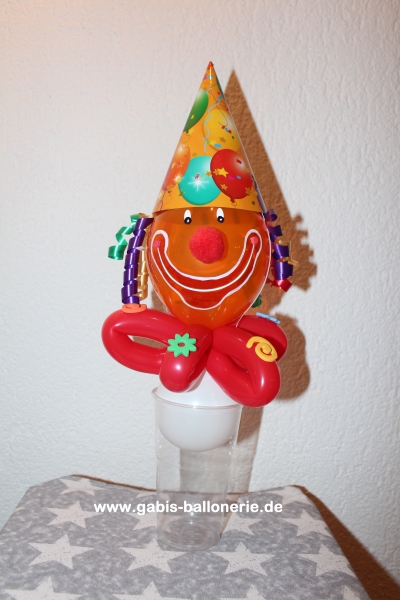 Ballongeschenk "Süßigkeiten-Becher", Clown