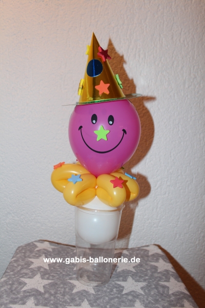 Ballongeschenk "Süßigkeiten-Becher", Clown