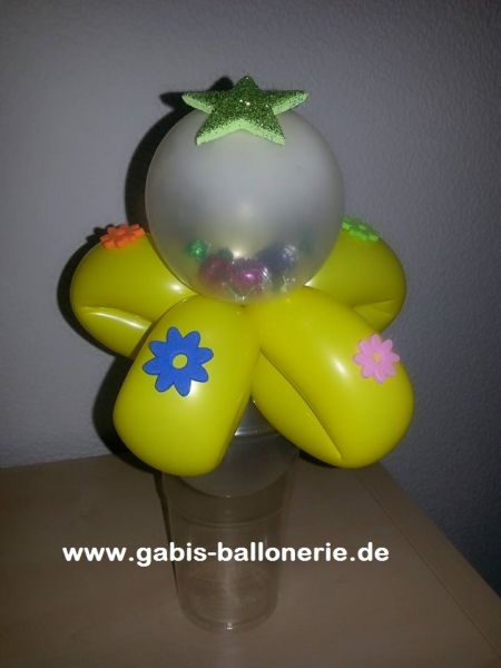 Ballongeschenk "Süßigkeiten-Becher", Blume