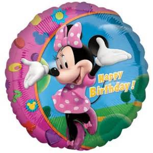 Folienballon "Happy Birthday - Minnie Mouse", (heliumgefüllt)