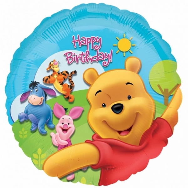 Folienballon "Happy Birthday - Winnie the Pooh", (heliumgefüllt)