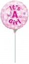 Mini-Folienballon "Baby" -It's a Girl, rund